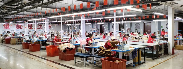 Sewing lines at Aston Garment