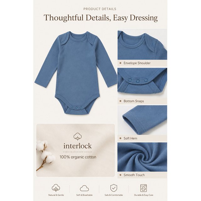 Interlock Baby Bodysuit BB147 view 4