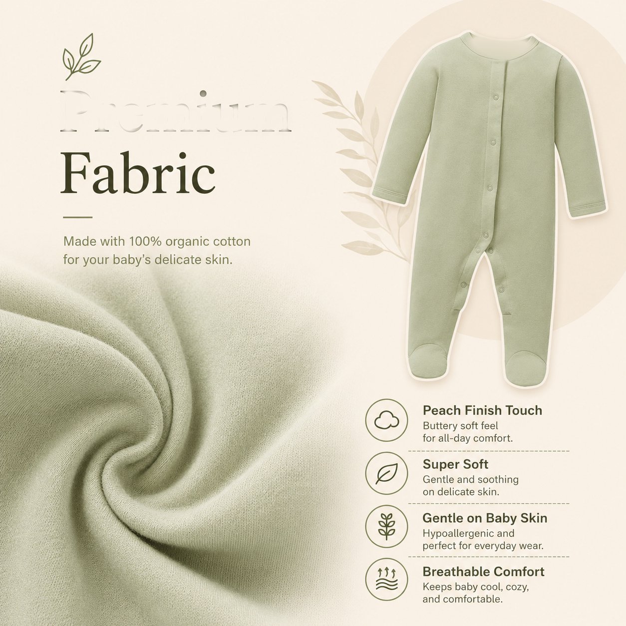 Interlock Footed Sleepsuit BR174 — view 7