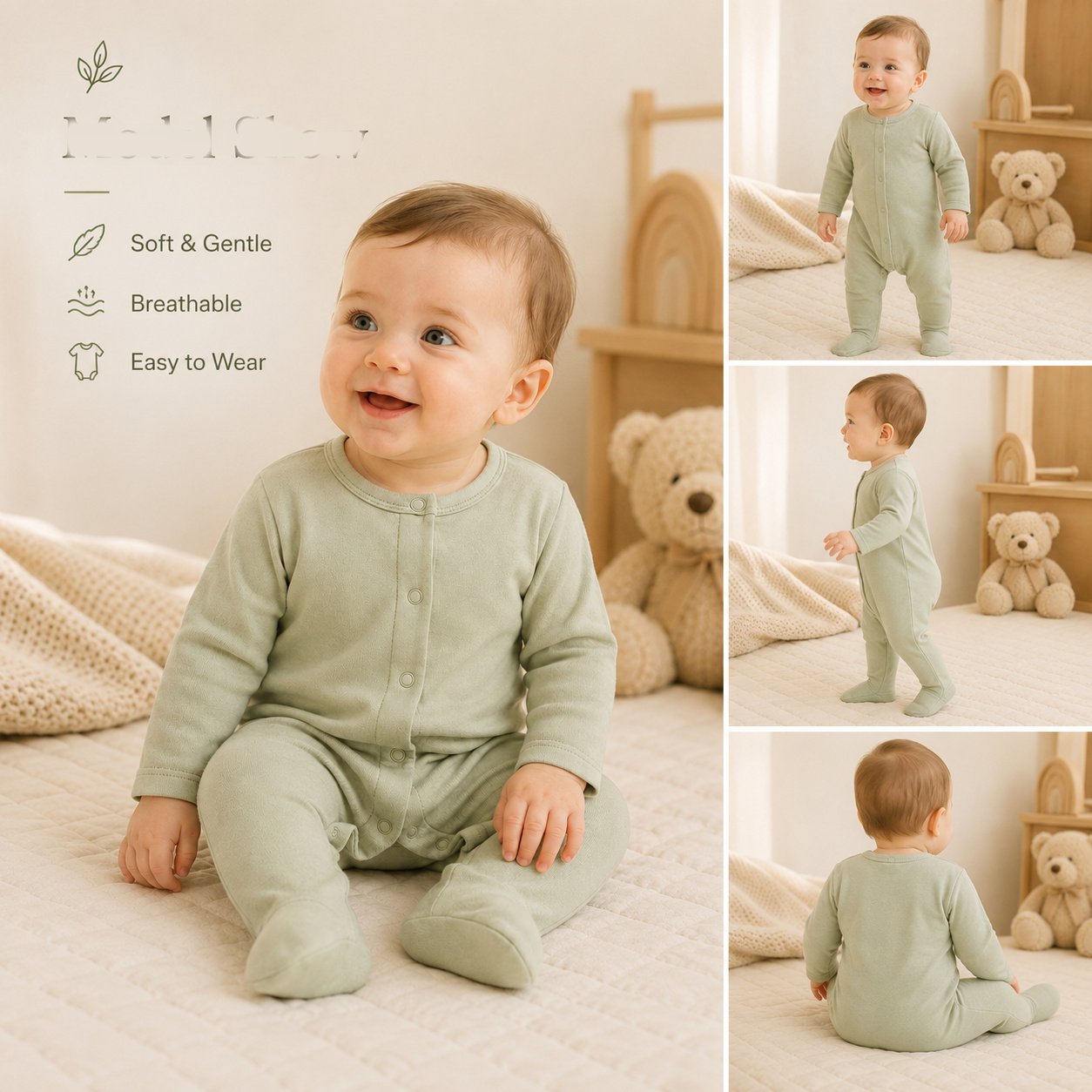 Interlock Footed Sleepsuit BR174 — view 8