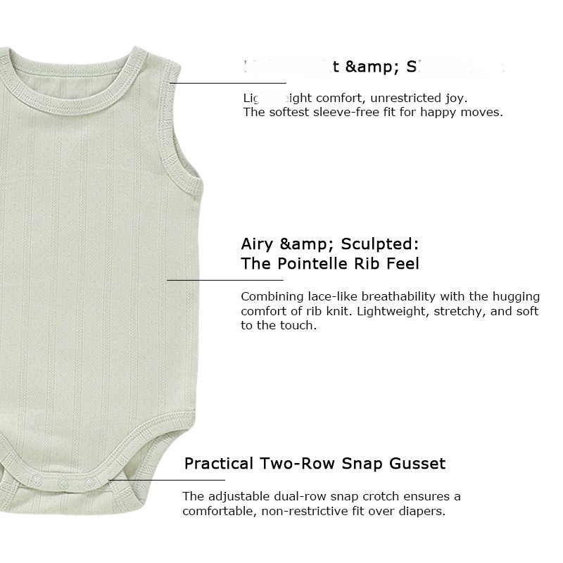 Pointelle Jacquard Bodysuit (Sleeveless) BB139 — view 6