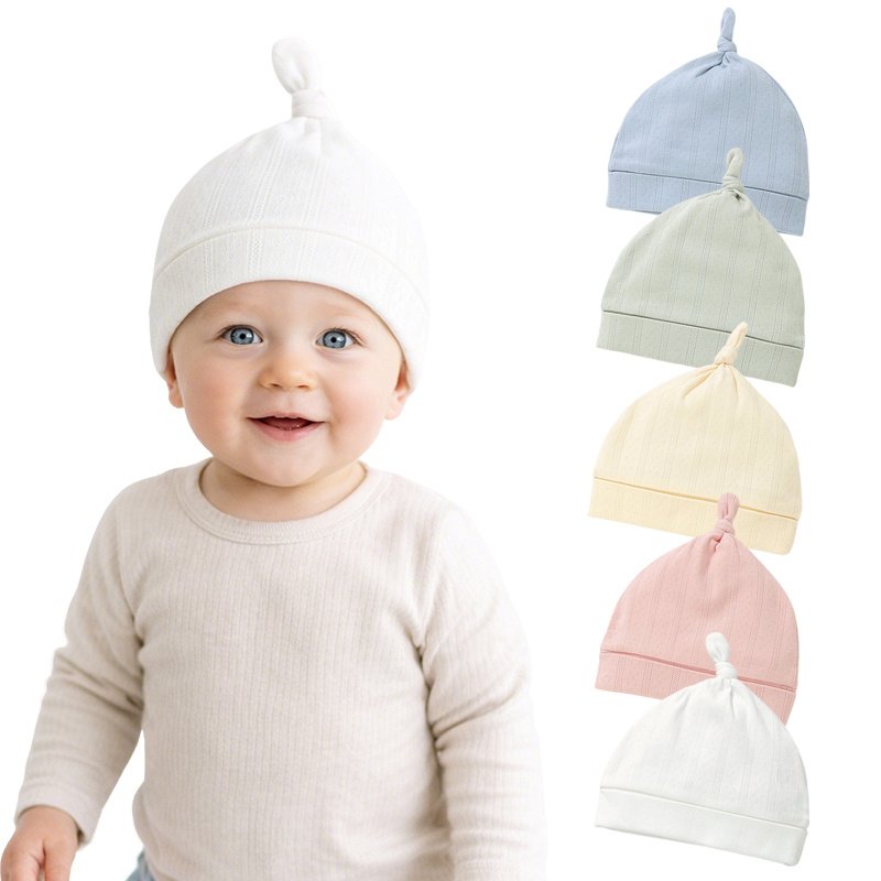 Pointelle Jacquard Knot Hat ABH42F — view 6