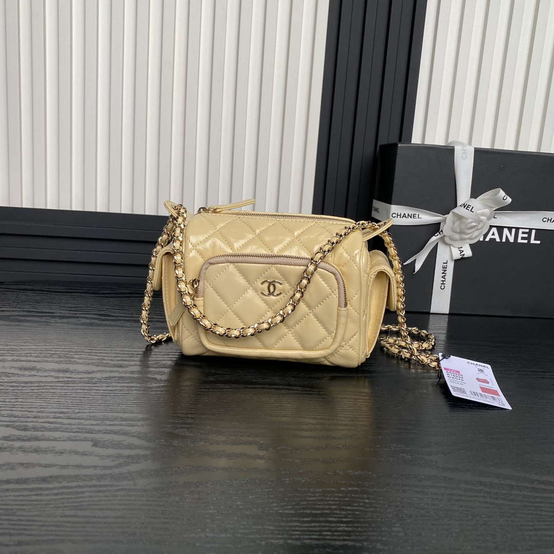 Chanel AS5220 Small Camera Case Bag Apricot