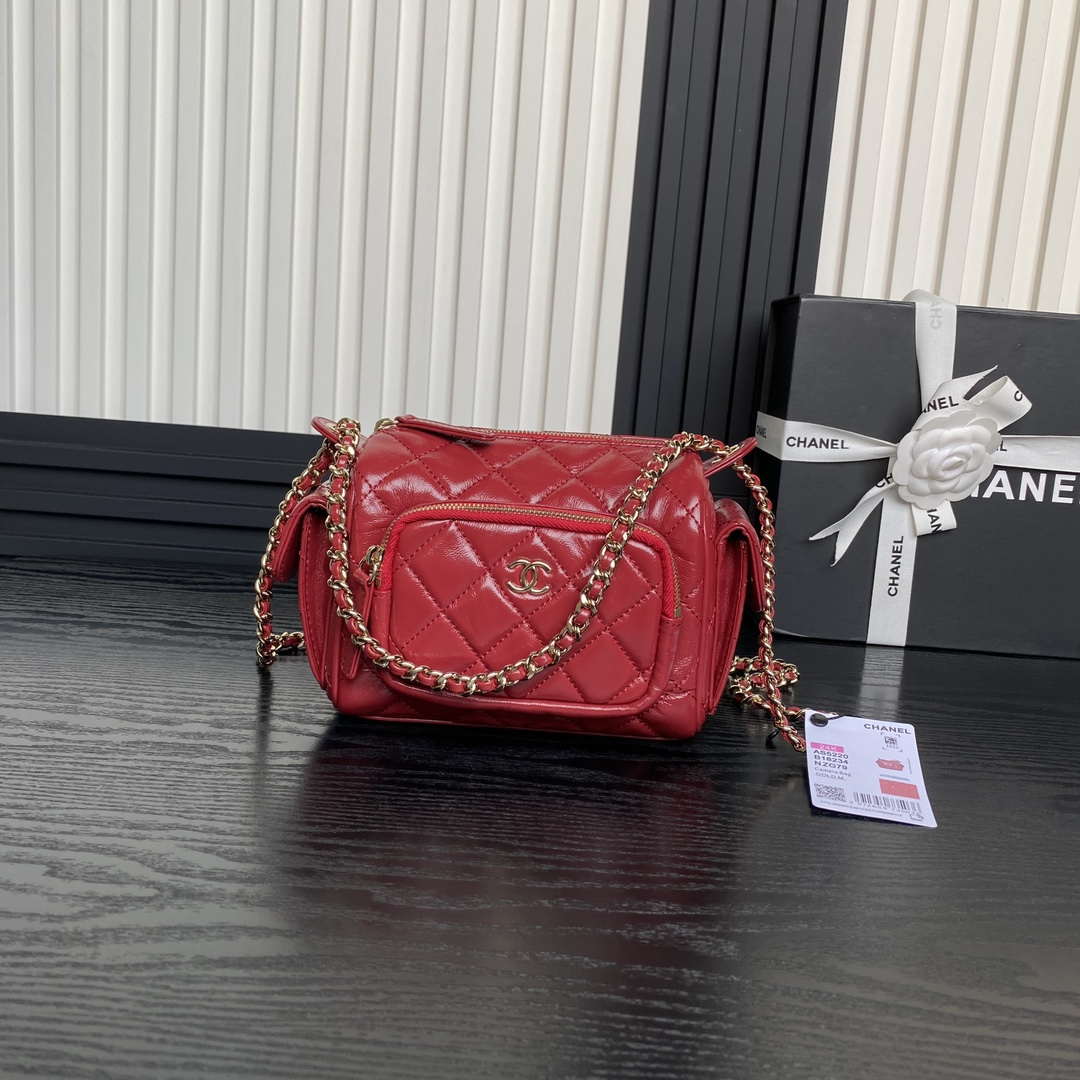 Chanel AS5220 Small Camera Case Bag Red