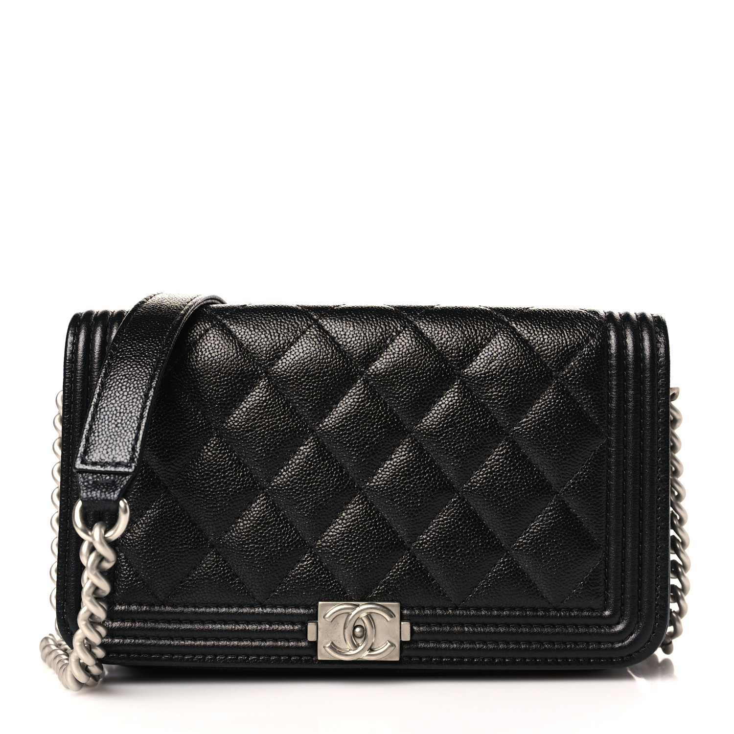 Chanel Boy Phone Holder Wallet On Chain Black