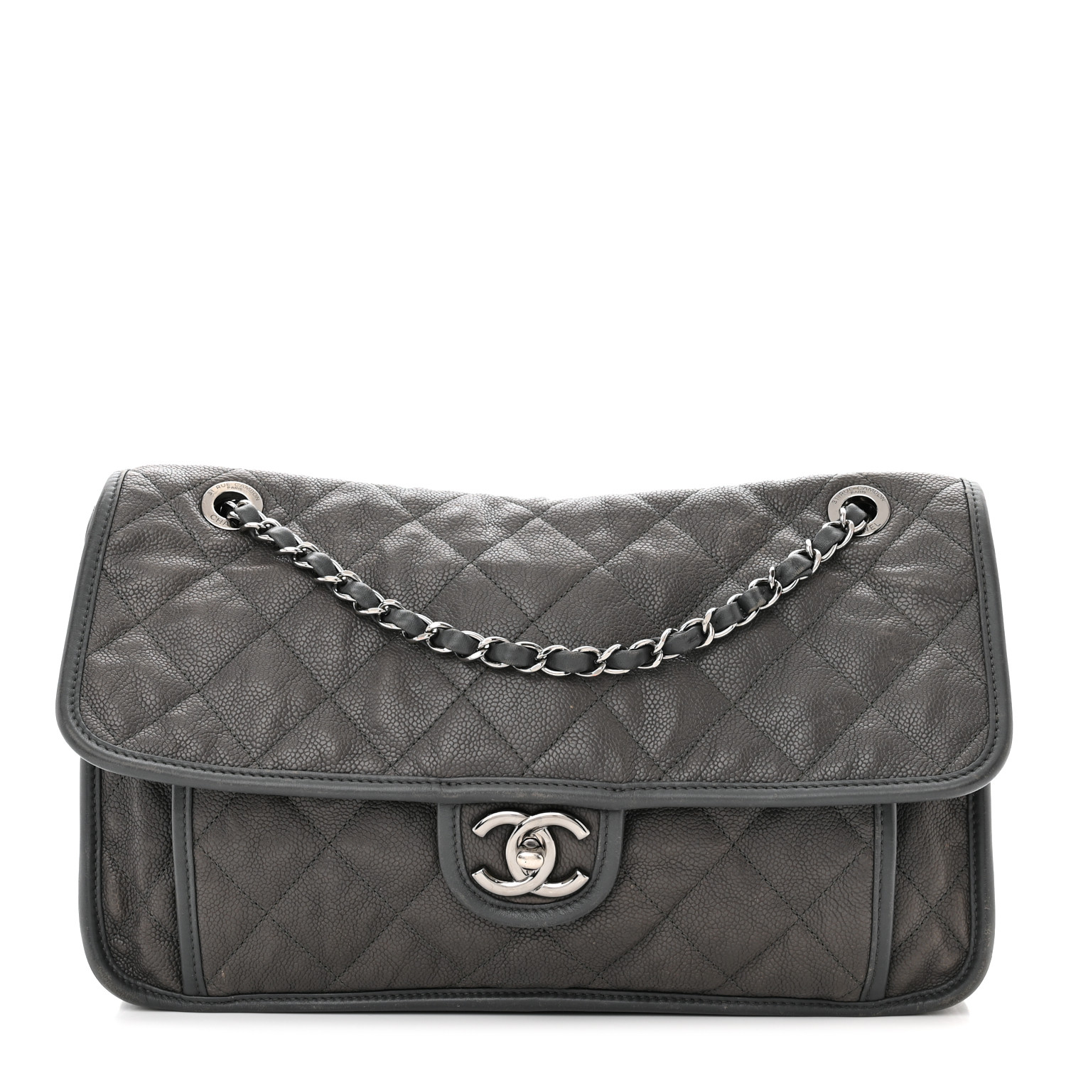 Chanel Large French Riviera Flap Dark Grey