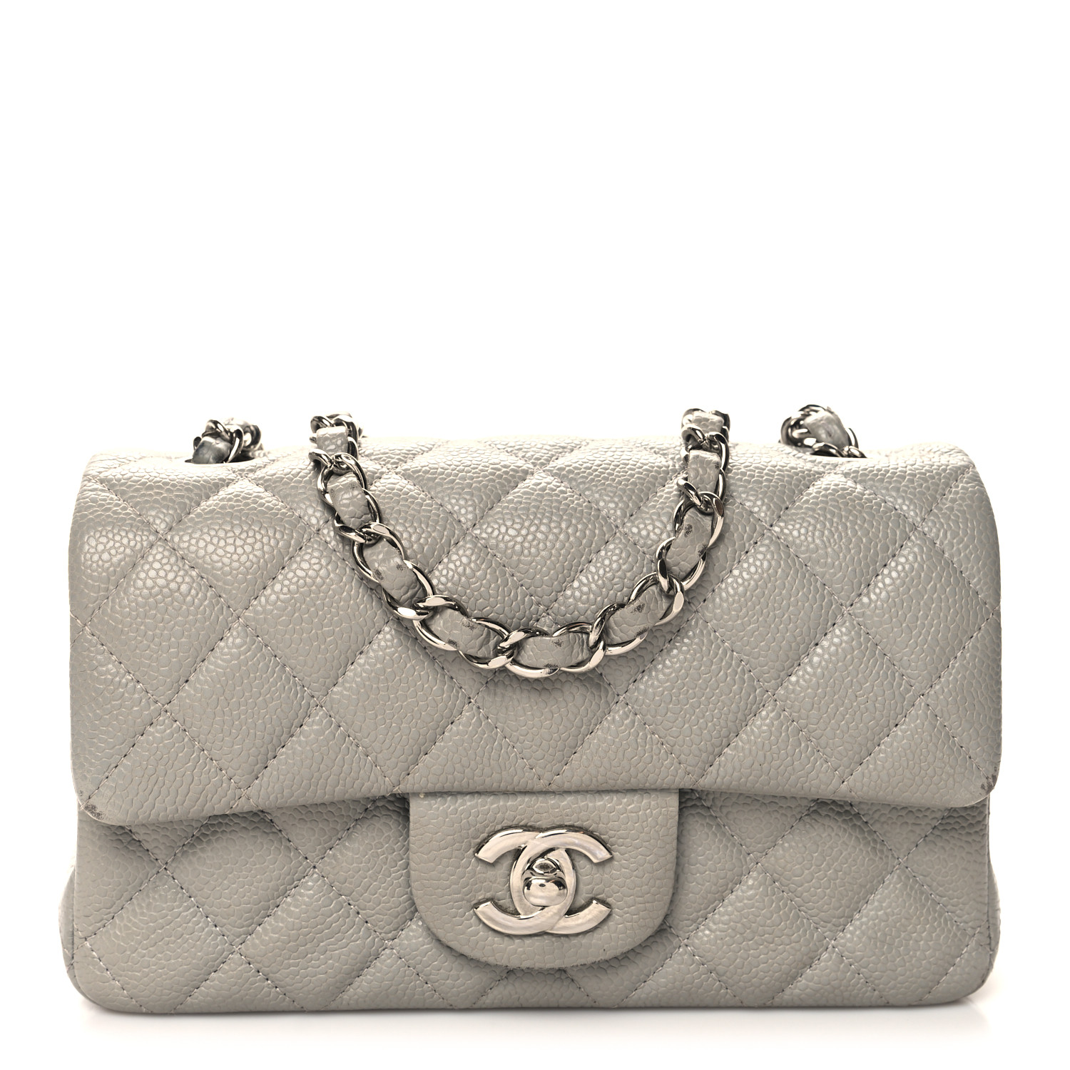 Chanel Mini Rectangular Flap Light Grey