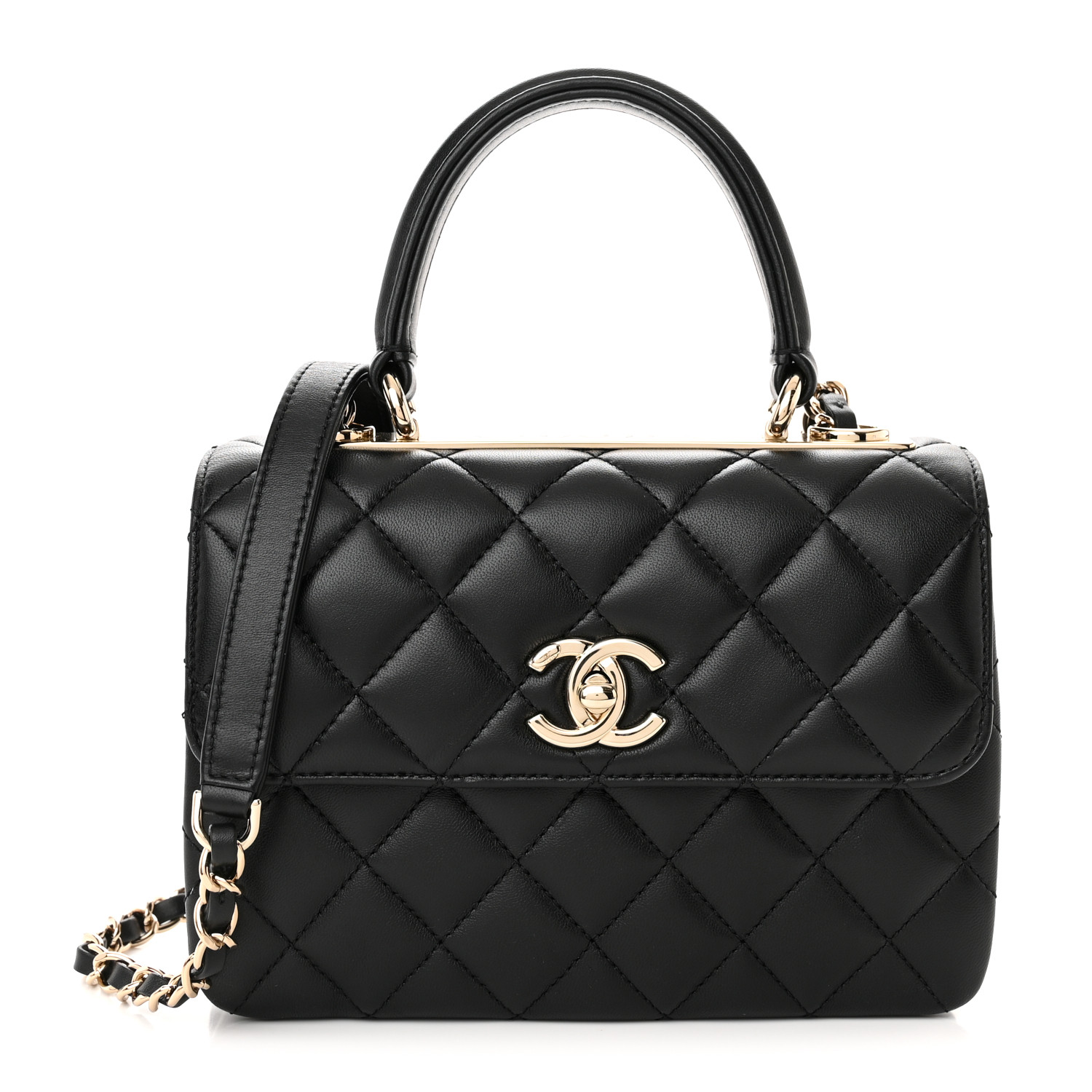 Chanel Mini Trendy CC Dual Handle Flap Bag Black