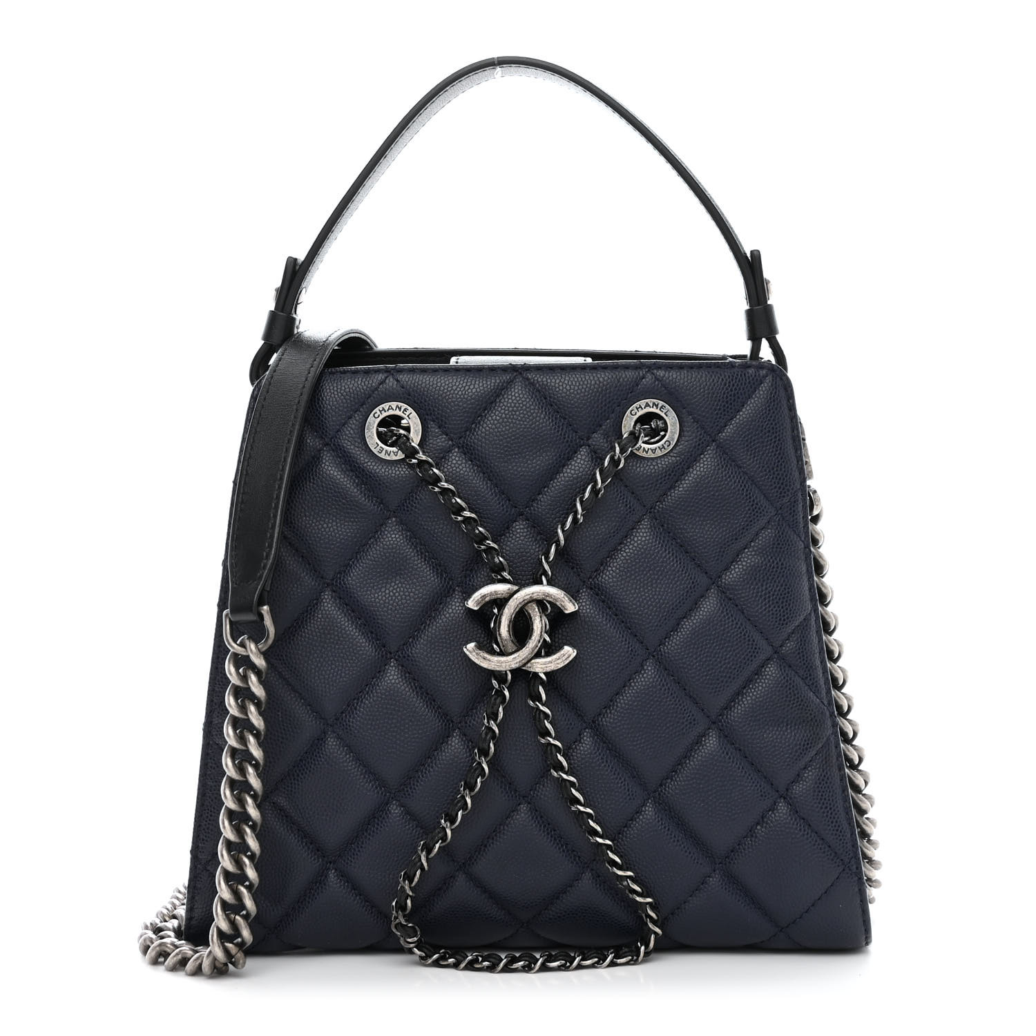 Chanel Small CC Bucket Bag Navy