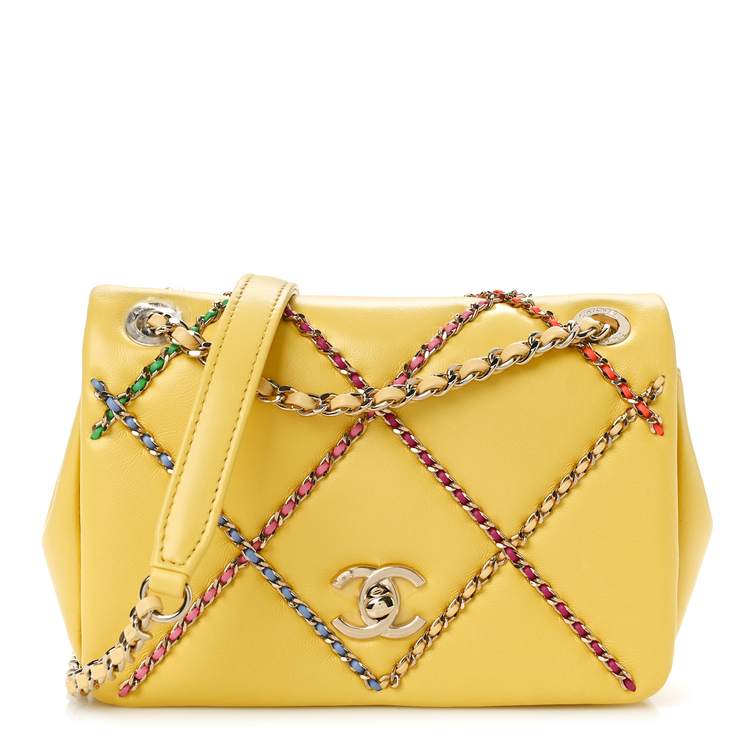 Chanel Small Entwined Chain Flap Yellow Multicolor