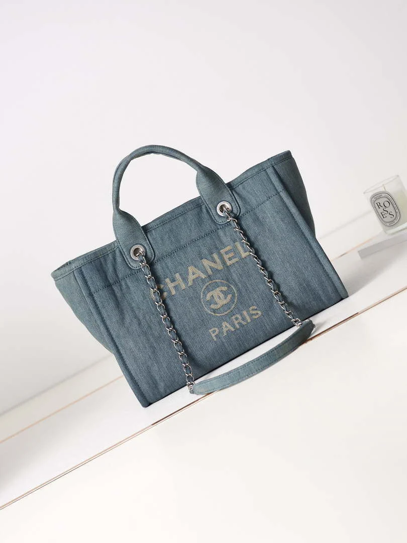 Chanel AS3257 Small Shopping Bag Navy Blue
