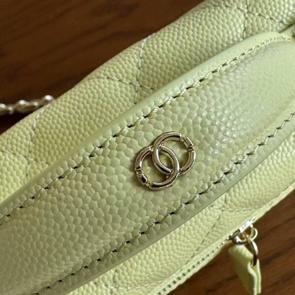 Women Fashion Long Vanity Case Grained Calfskin Yellow